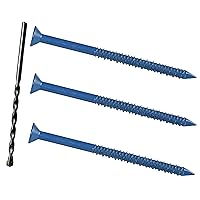 Vista 14 de Anclaje de tornillo de hormigón de 1/4 x 2-3/4" con cabeza hexagonal, para anclaje a mampostería, bloque o ladrillo (100 piezas)