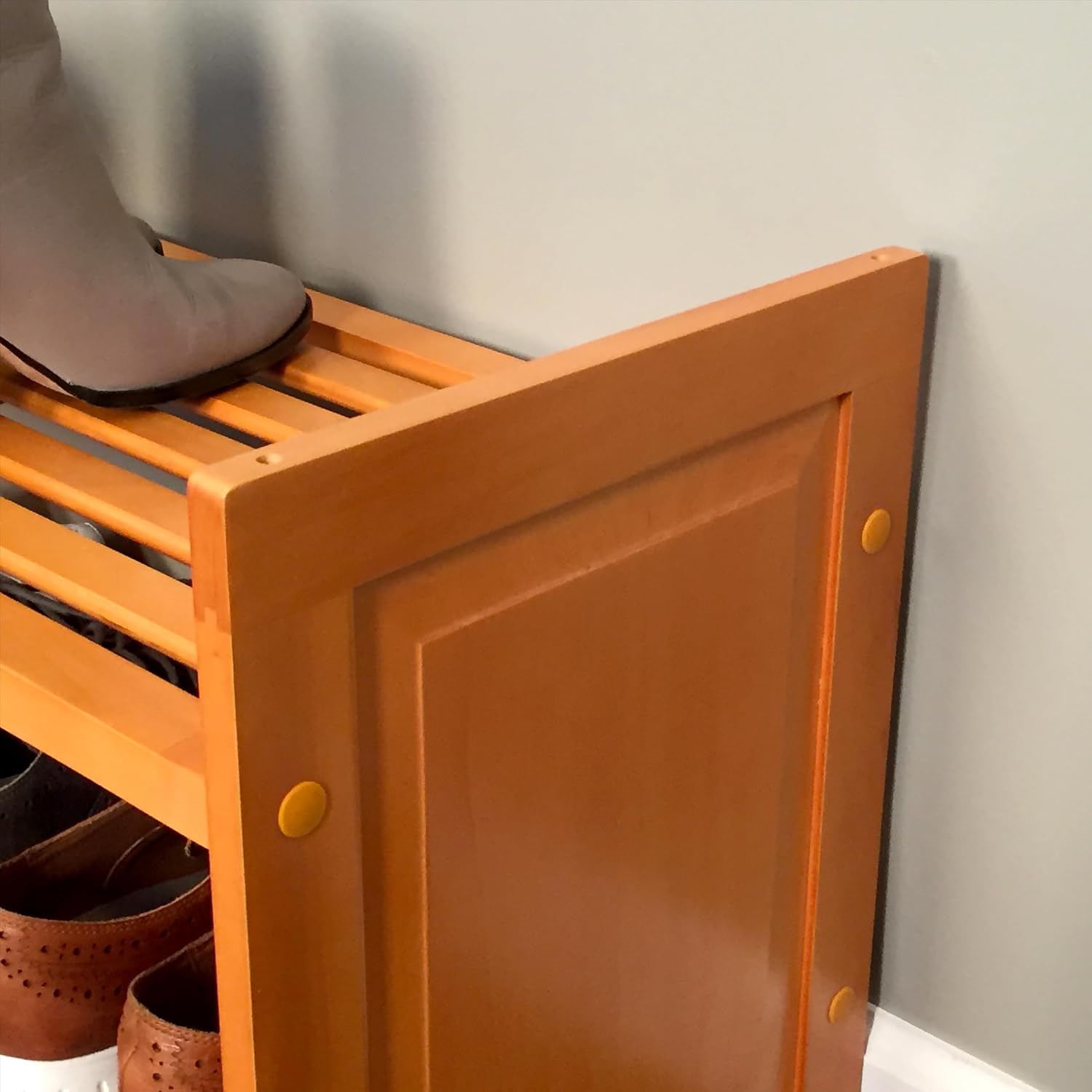 John Louis Home Wood Shoe Storage Rack (Honey Maple)