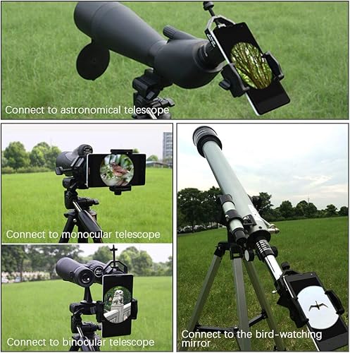 Miniatura 7 de Hilitand S erounder - Adaptador de teléfono para telescopio, adaptador de soporte de teléfono celular compatible con prismáticos, monoculares,