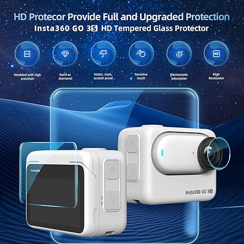 Miniatura 2 de Funda protectora de silicona, protector de pantalla y lente para Insta360 GO 3S (negro)