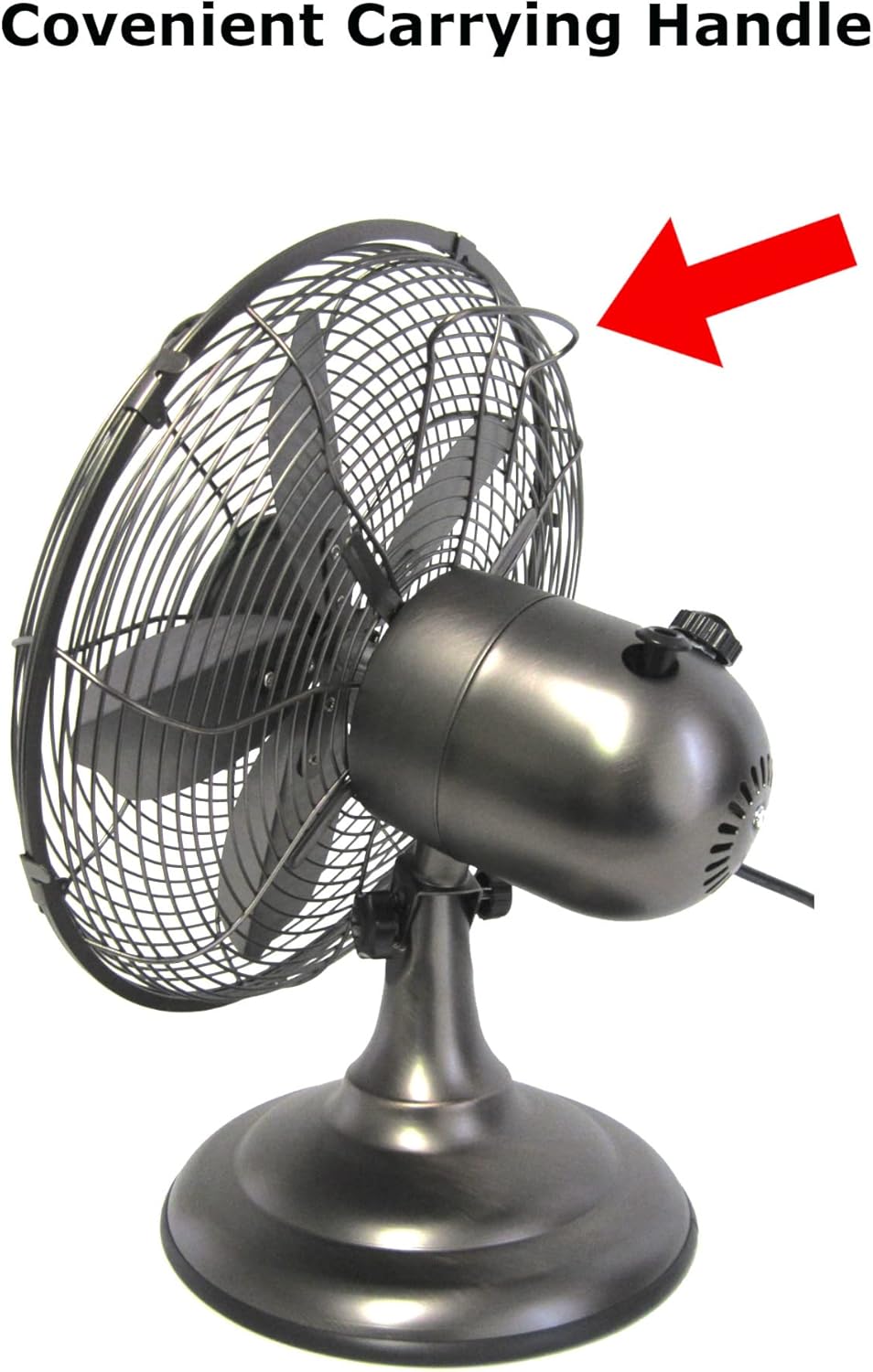 Optimus F-6212A F-6212A 3-Speed 60-Watt 12-In. Portable Retro Oscillating Table Fan