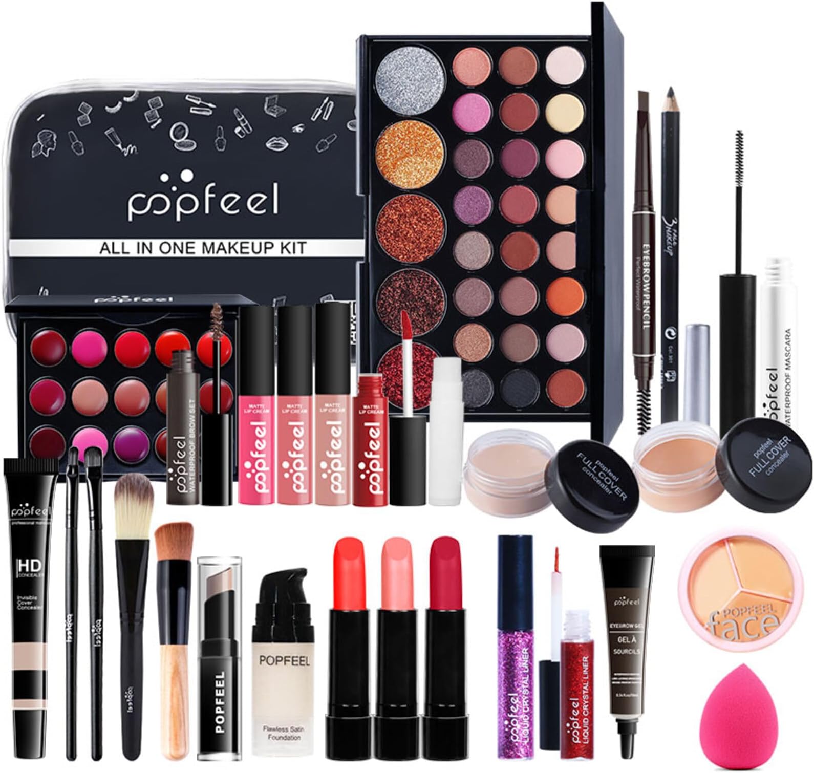 Makeup Set All-in-One Make up Kit Full Gift Set for Women | Professional Multi-purpose Essential Starter Kit Carry Lipstick Lip Gloss Eyeshadow Face Concealer Blush Brush Cosmetic Palette #4