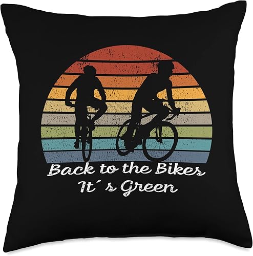 Schütze Die Umwelt Fahr Rad Grün & Klimaneutral Environmentally Cycling and wirtesel Climate Friendly Throw Pillow, 18x18, Multicolor