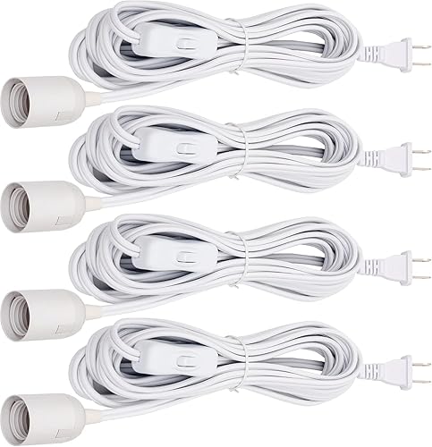 Vista 14 de JACKYLED Cable de Extensión para Linterna Colgante de 15 Pies UL 360W con Enchufe E26 E27 Botón de Encendido/Apagado para Iluminación Colgante