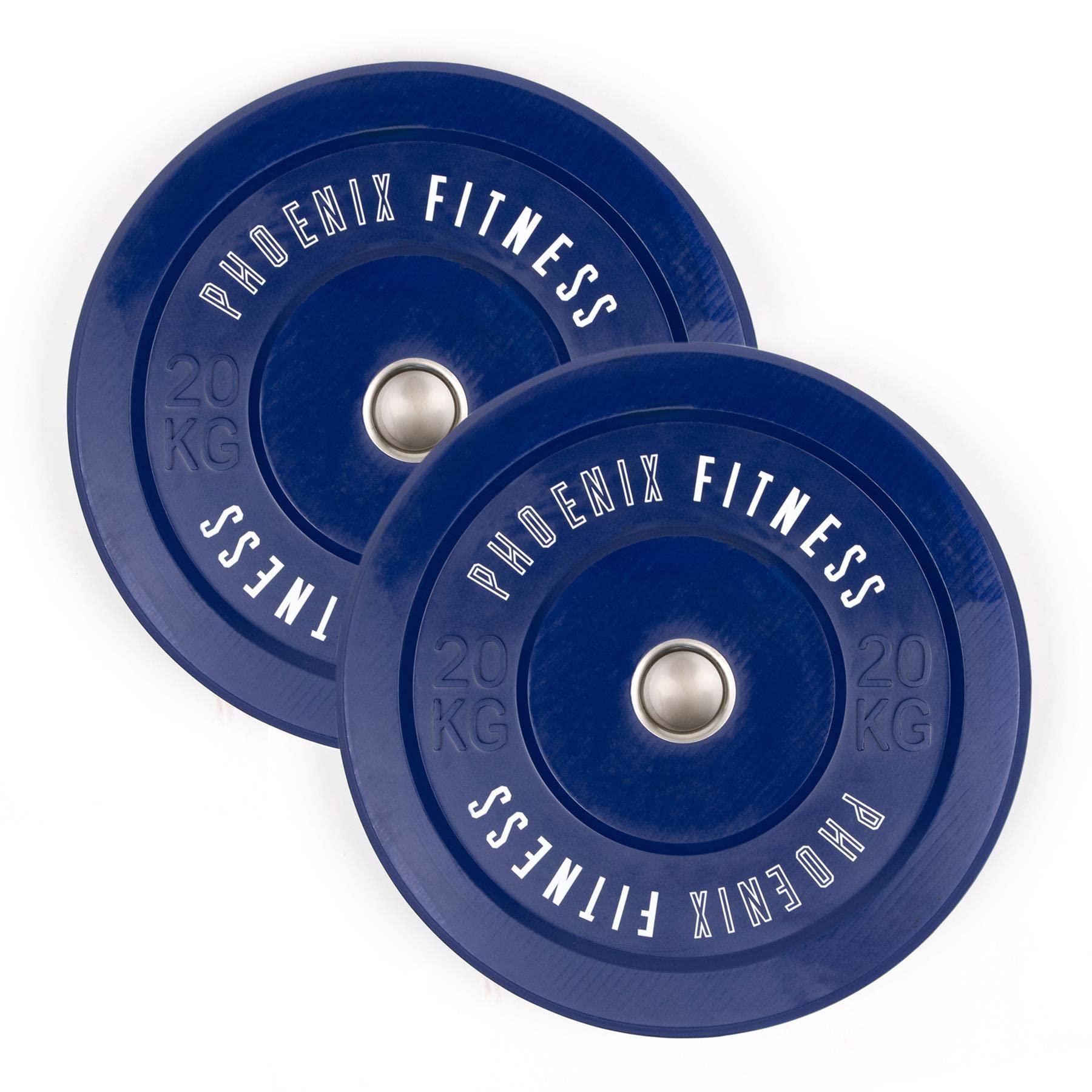 Phoenix Fitness Olympic Bumper Plates - Rubber Weight Plates for Exercise, Strength Training & Barbell Weightlifting for Men & Women at Home or Gym - Weight: 20kg