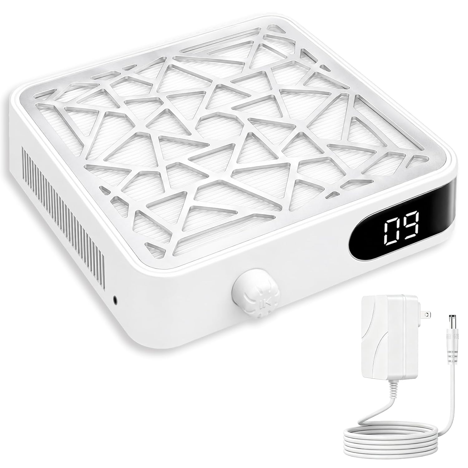 Nail Dust Collector High Suction, White | Reusable Filter, Ultra Quiet Nail Vacuum Machine, Suitable for Nail Technician, Salon and Home
