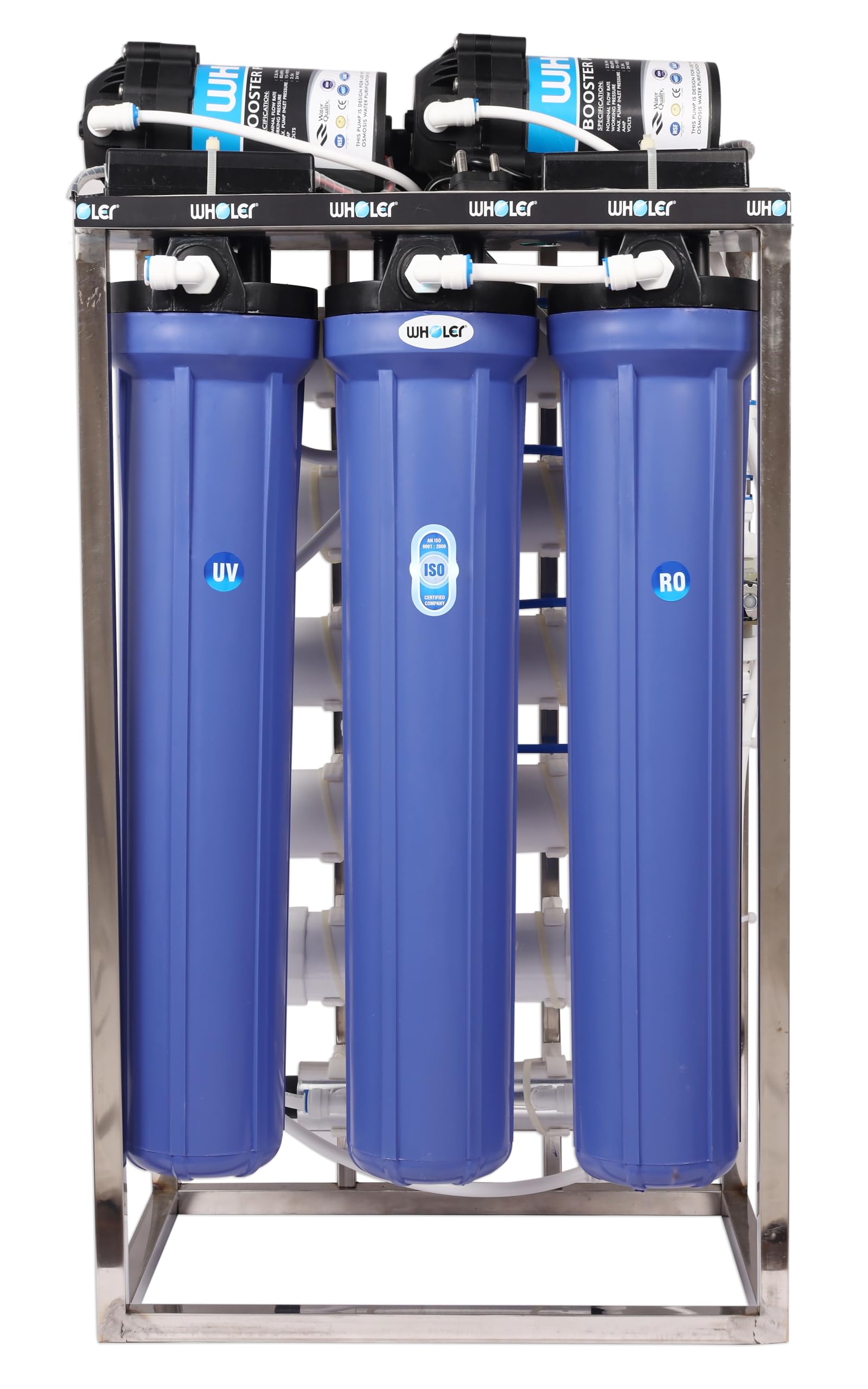 Wholer 100 LPH Commercial Ro+Uv Water Purifier System 100 Litre Per Hour Stainless Steel, Fully Automatic With Tds Adjuster AND Auto shut off function,activated carbon fiter.-image-43