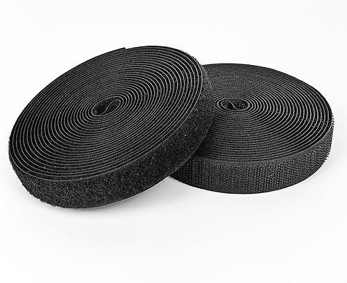 Matenf Tiras de velcro para coser, 1 pulgada de ancho, fáciles de coser, excelente agarre, no adhesivas, cinta entrelazada, cinta de gancho y bucle