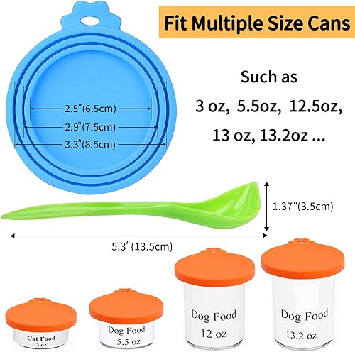 Miniatura 7 de Lydia's Deal Paquete de 2 fundas universales de silicona para latas de comida para perros y gatos, se adapta a la mayoría de latas de comida de