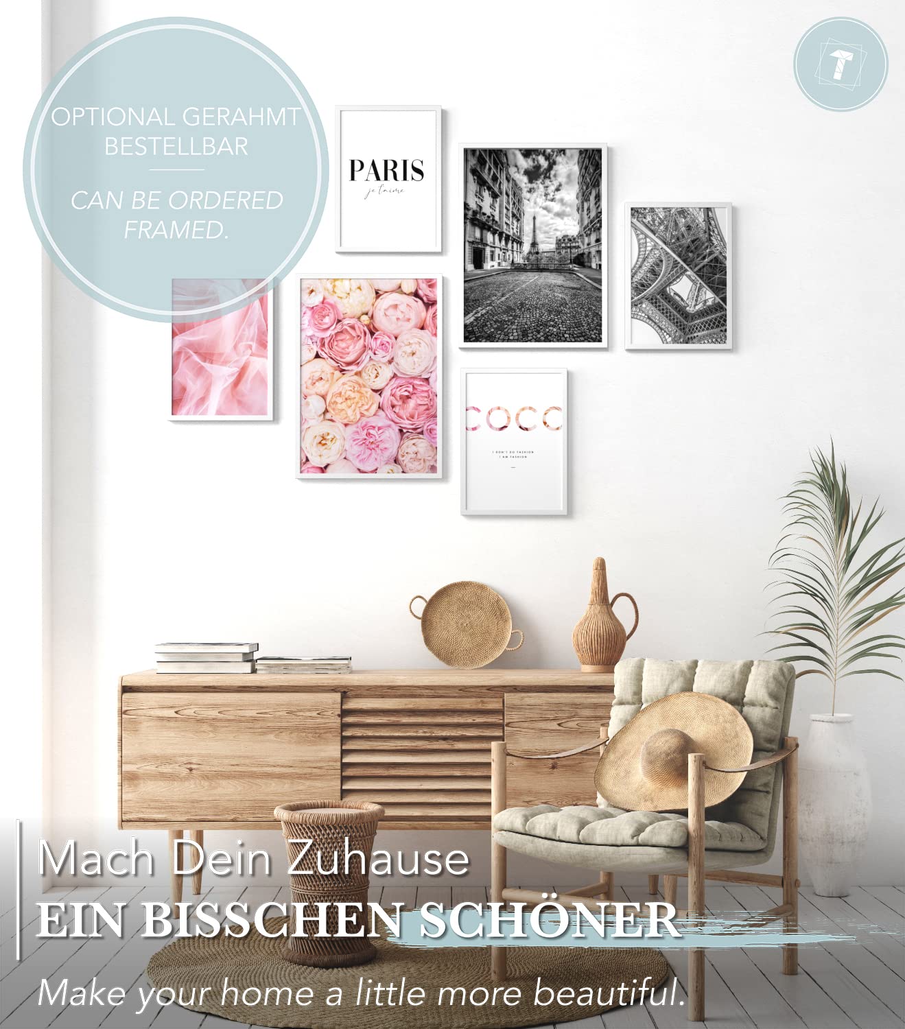 Set 6 Poster Per Parete A4 - Decorazioni Moderne Per Soggiorno E Camera