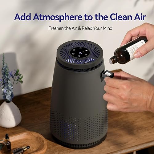 Miniatura 5 de Purificadores de aire para dormitorio del hogar, filtro HEPA 3 en 1 para mascotas, caspa, polvo, polen, humo, olores, limpiador de aire silencioso