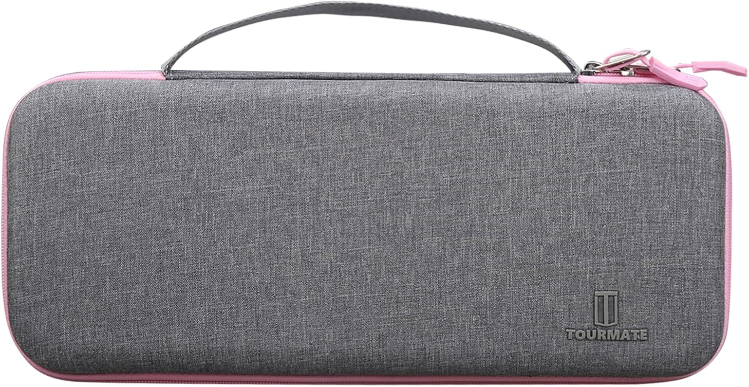 Hard Storage Case for Logitech K400 Plus/MX Mechanical Mini Wireless Keyboard - Travel Case for Logitech POP Keys Touch TV/Keychron K1 Keyboard (Box Only)(Gray + Pink) - Image 2