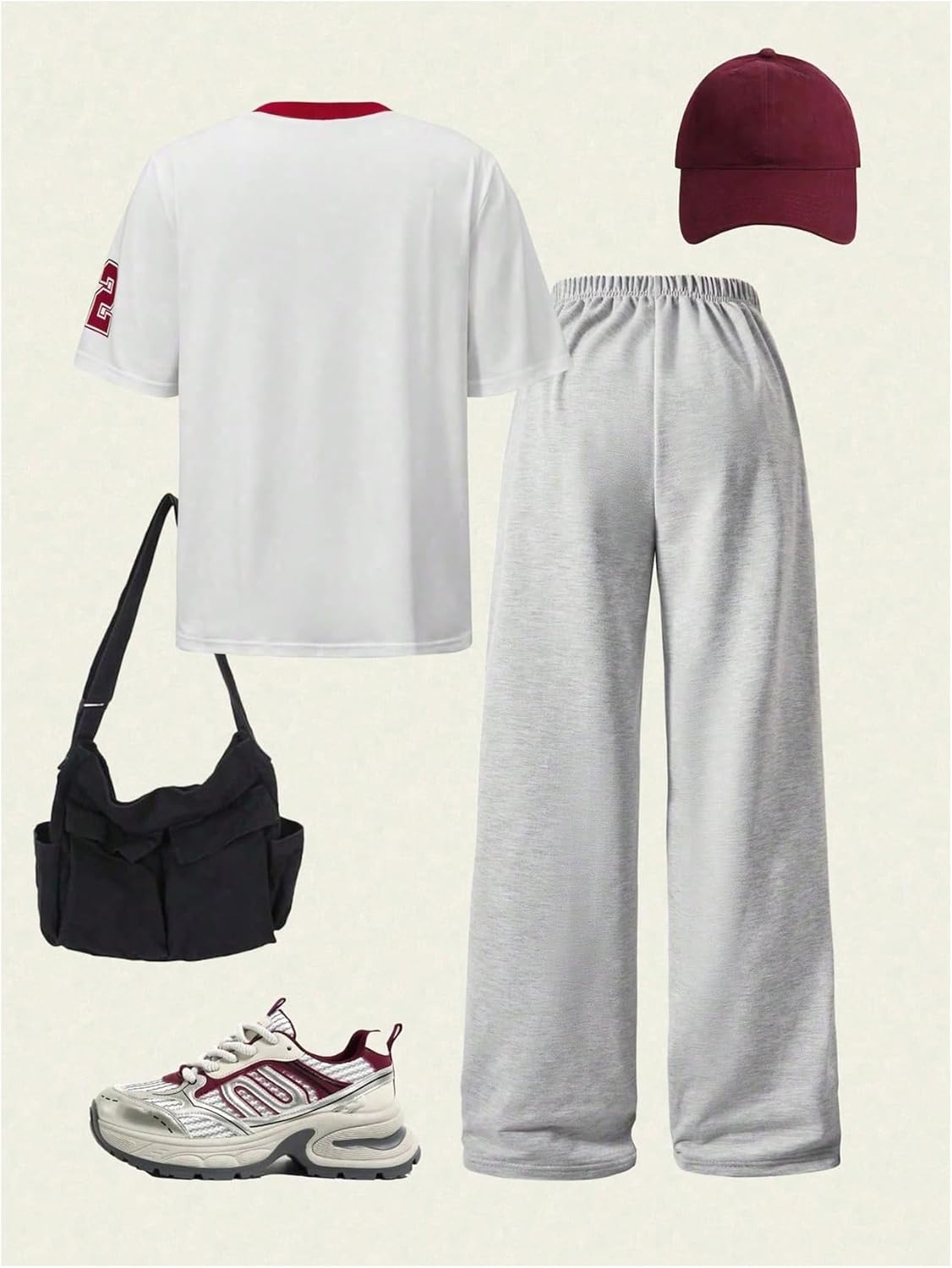 SOLY HUX Girl's Jersey Shirt 2 Piece Athletic Outfits Oversized Tee and Sweatpants Suit Pant Sets for Teen Girls - Image 2