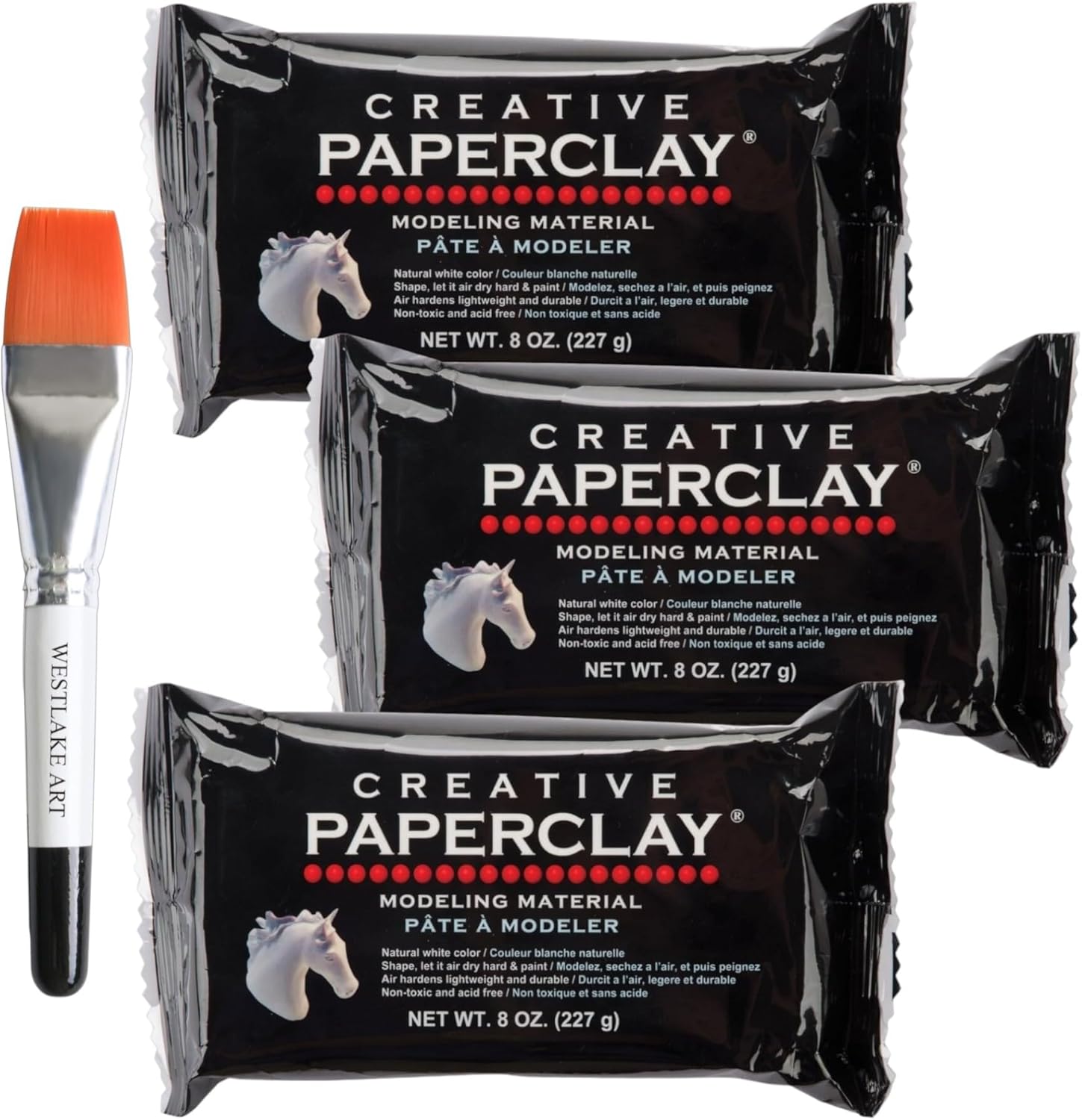 Creative Paperclay 0.02 Pounds, Natural White AirHarden