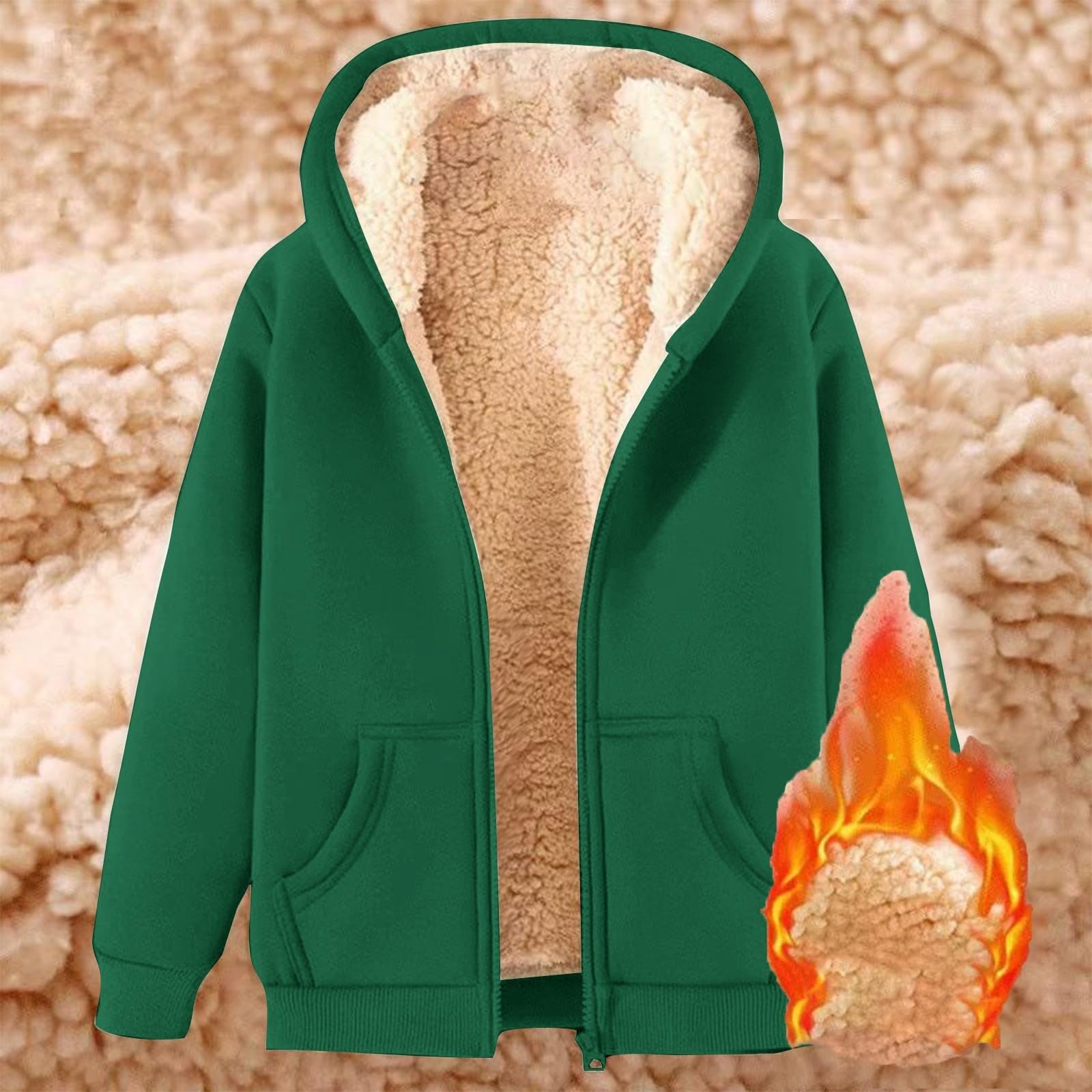 Generisch Elegante trench da donna per l'inverno, con design in tinta unita come calda giacca a maniche lunghe
