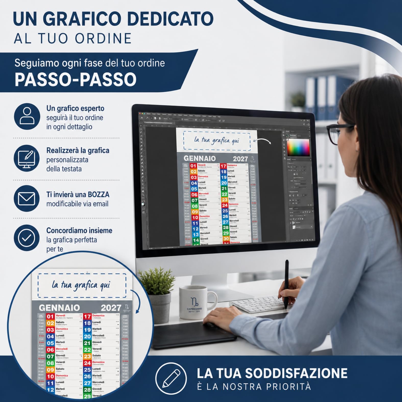Calendari Personalizzati 2027 in Stock da 100 Pezzi Olandesi Grandi da Muro Notes sul Retro per Gadget Pubblicitari di Fine Anno e come Omaggio per i Clienti o Regali Aziendali
