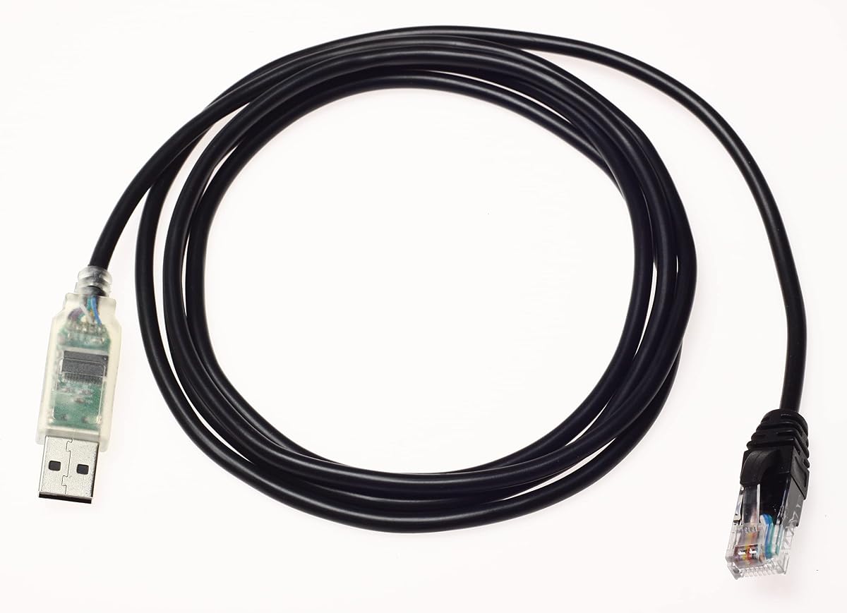 Cable de consola enrollable serie Wirenest FTDI USB a RJ45, redondo, con extremos sin enganches, 12 pies
