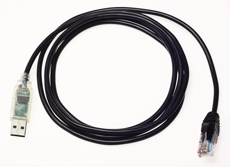 Cable de consola enrollable serie Wirenest FTDI USB a RJ45, redondo, con extremos sin enganches, 12 pies