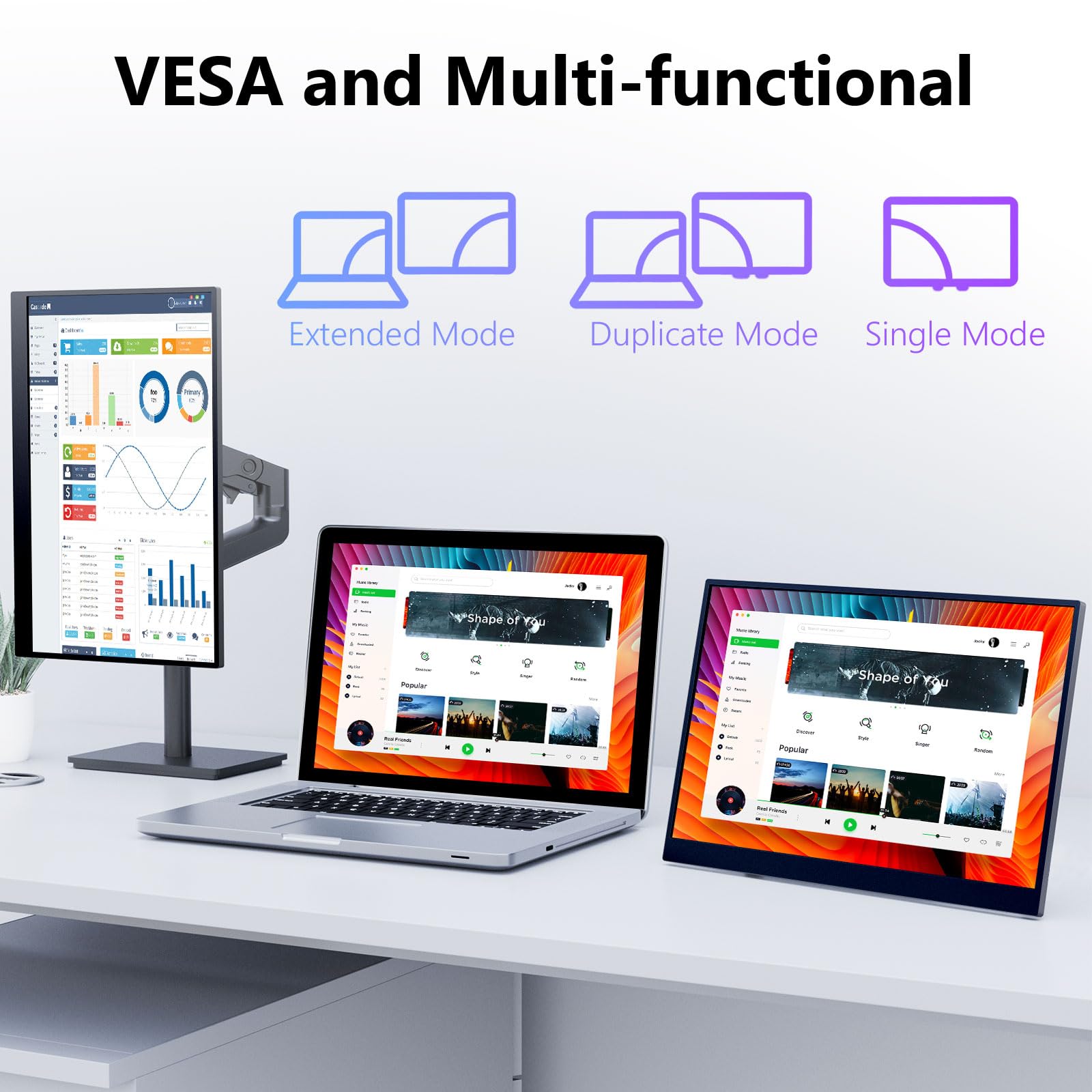 15.3 Inch Portable Touchscreen Monitor, 1920x1200 FHD External Second Screen, USB C HDMI Plug & Play Travel Monitor for Laptop, PS5, Xbox, Smartphone & Gaming - 4