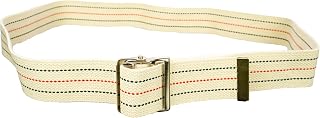Sammons Preston Gait Belt with Metal Buckle, 2" Wide, 54" Long Heavy Duty Gait Transfer Belt, Essential Walking and Transport Assistant for Elderly, Disabled, & Medical Patients, Neutral Stripe