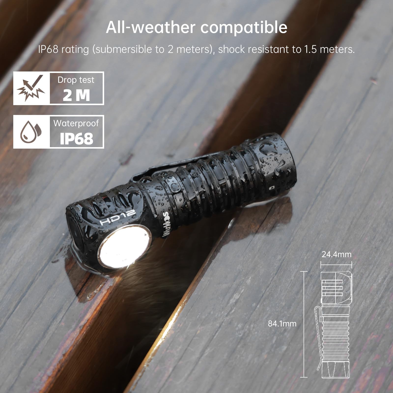 Wurkkos HD12 LED-Stirnlampe ist eine superhelle 850-Lumen-Mini-AA-Stirnlampe mit Wasserdichtigkeitsklasse IP68 und eignet sich für Outdoor-Aktivitäten wie Laufen und Angeln
