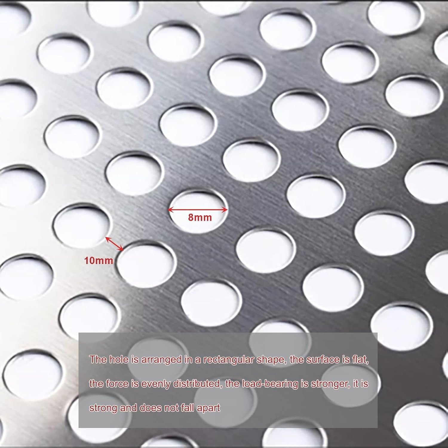 Kanduo Lamiera Forata in Acciaio Inox Lamiera Forata, Rete Metallica Forata in Acciaio Inossidabile con Fori Rotondi, zerbini Anti-Perdita(25x100cm)