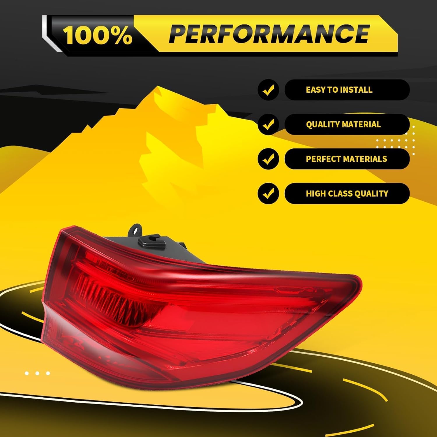 Right Tail Light Assembly Compatible with MDX 2014-2020 Passenger Side Rear Tail Lamp Brake Light 33500TZ5A02 AC2805103