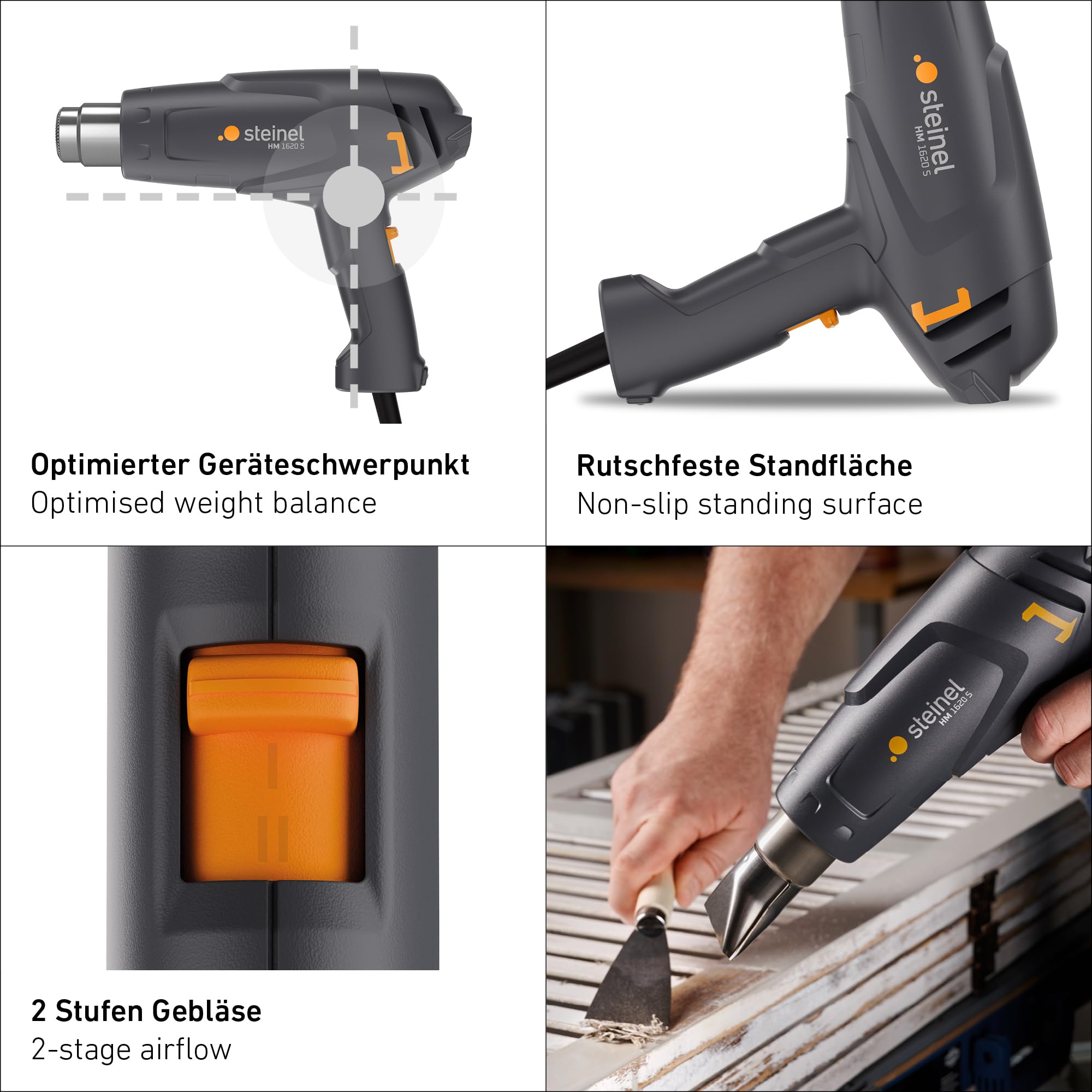 Steinel Décapeur thermique HM 1620 S 1600 W 300°/500°C pistolet à air chaud