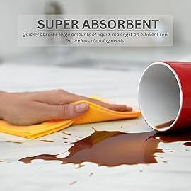 10 Pack Extra Large Original German Shammy Cloths Chamois Towels Super Absorbent for Pets, Parenting Tool Cleaning for Home and Commercial Use Wholesale Bulk (Red)