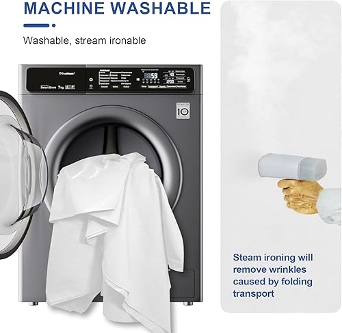 Miniatura 6 de EMART Telón de fondo blanco de 8 x 10 pies para fotografía, cortinas de fondo de fotos de fiesta grande, tela de poliéster lavable para cumpleaños,