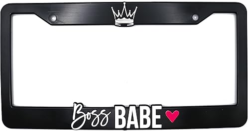 Miniatura 1 de Boss Babe - Marco de matrícula elevado 3D  1 paquete de cubierta para placa de automóvil  Soporte universal para placa de automóvil negro de EE. UU.