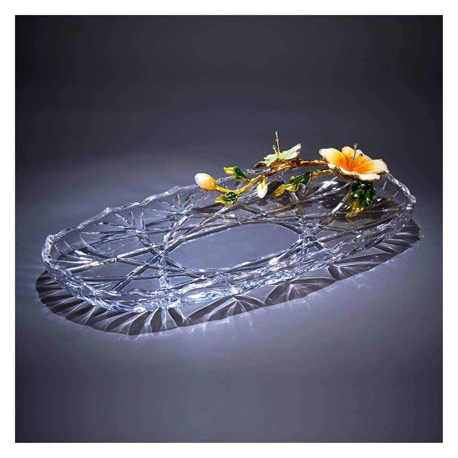 Corbeille de fruits en verre émaillé transparent pour table