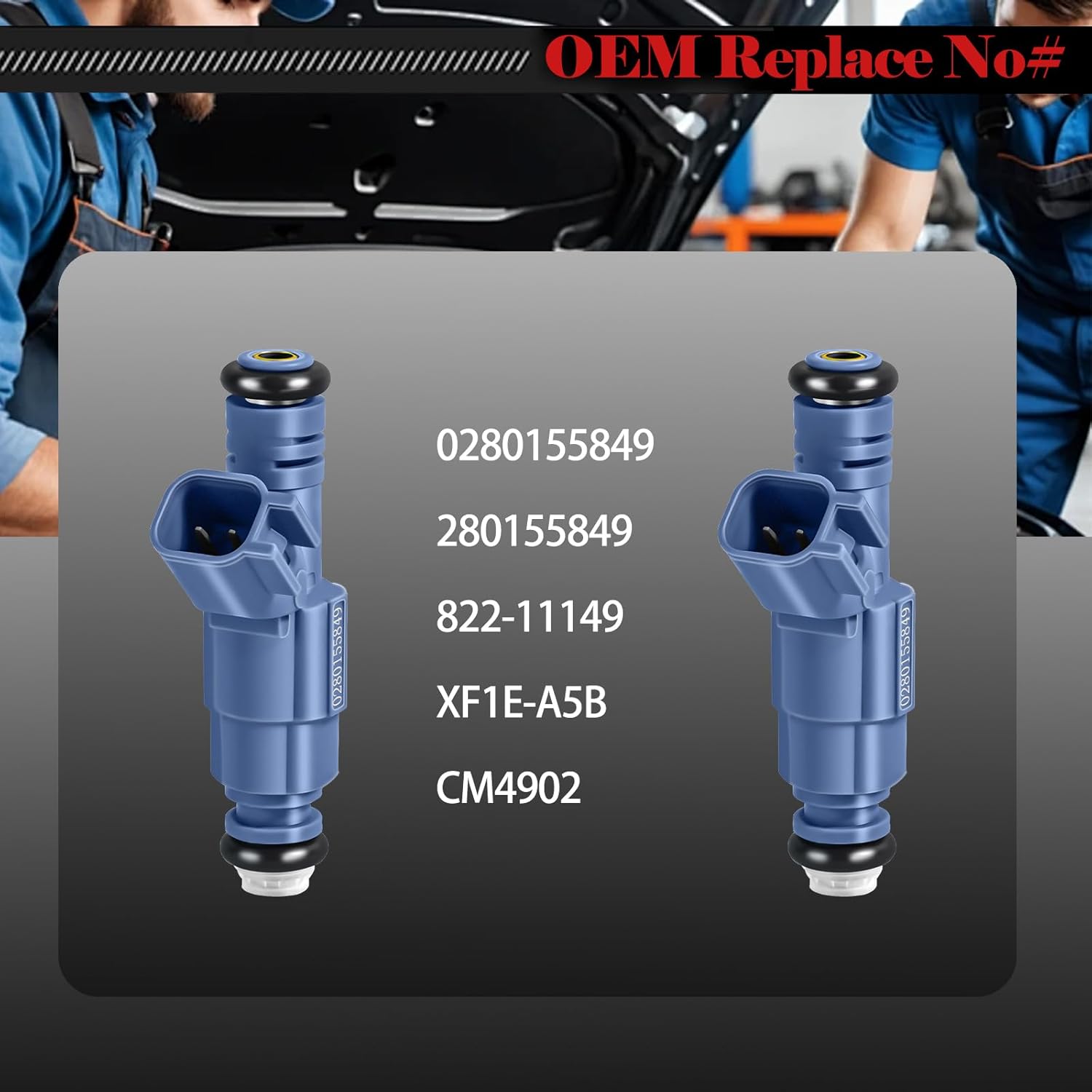 Fuel Injectors 0280155849 Set of 8 Compatible with Aspen 2007,for Dodge Dakota 2001-2007,for Durango 2001-2007,for Ram 1500 2002-2007,for Jeep Commander 2006-2007 4.7L 822-11149