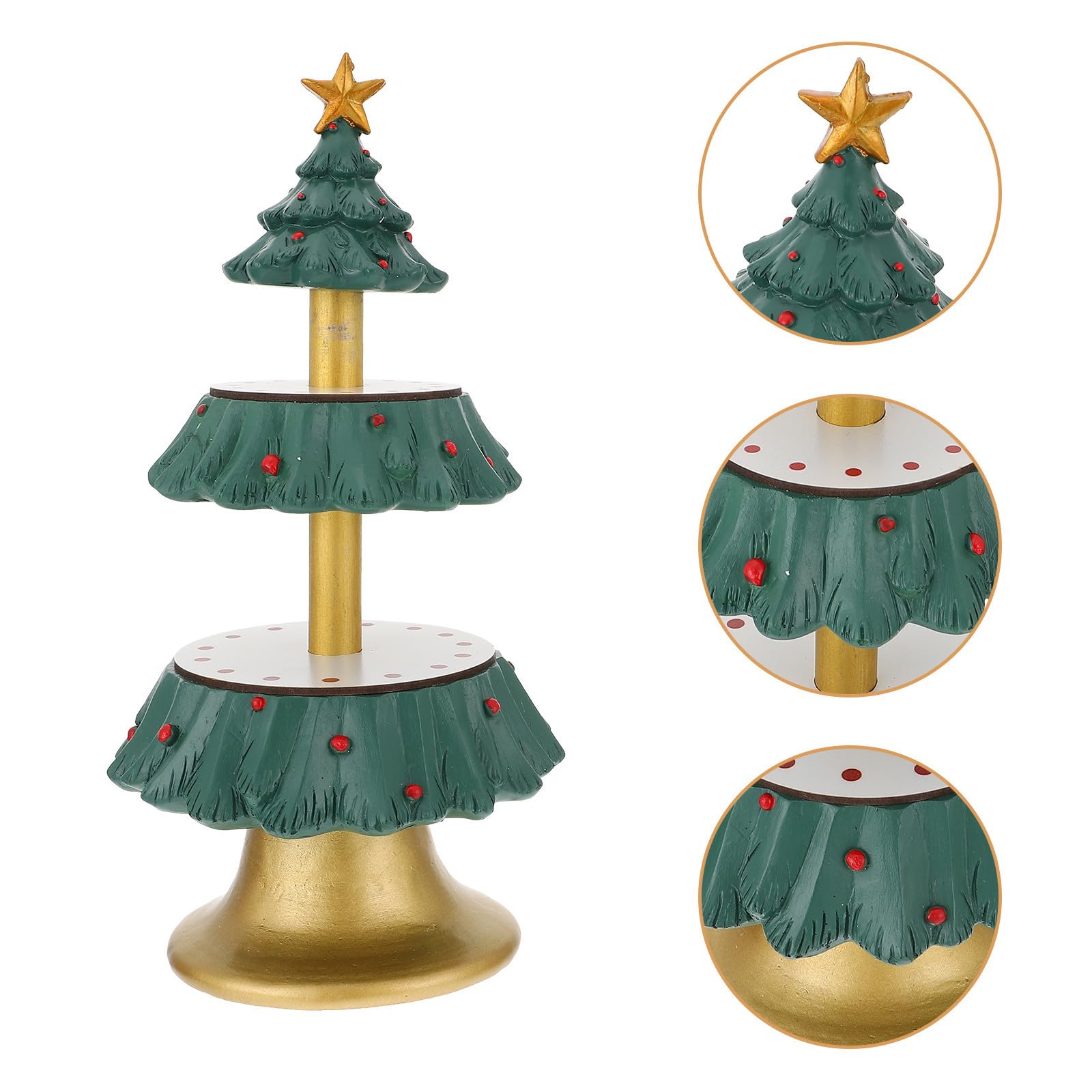 BESPORTBLE Présentoir à Cupcakes Sapin de Noël à Deux Niveaux en Résine