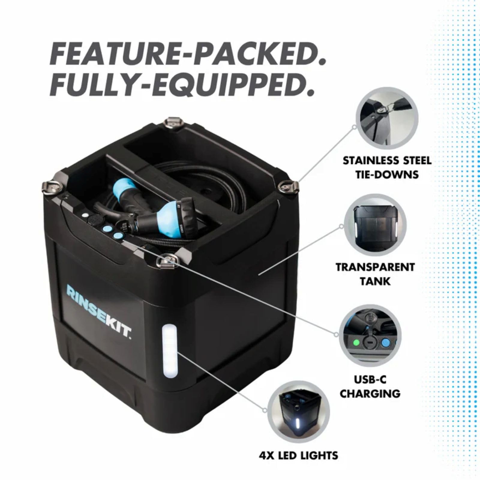 Rinse Kit 4 Gallon PRO 2.0 Portable Shower, High Pressure, Battery Powered thumbnail 4