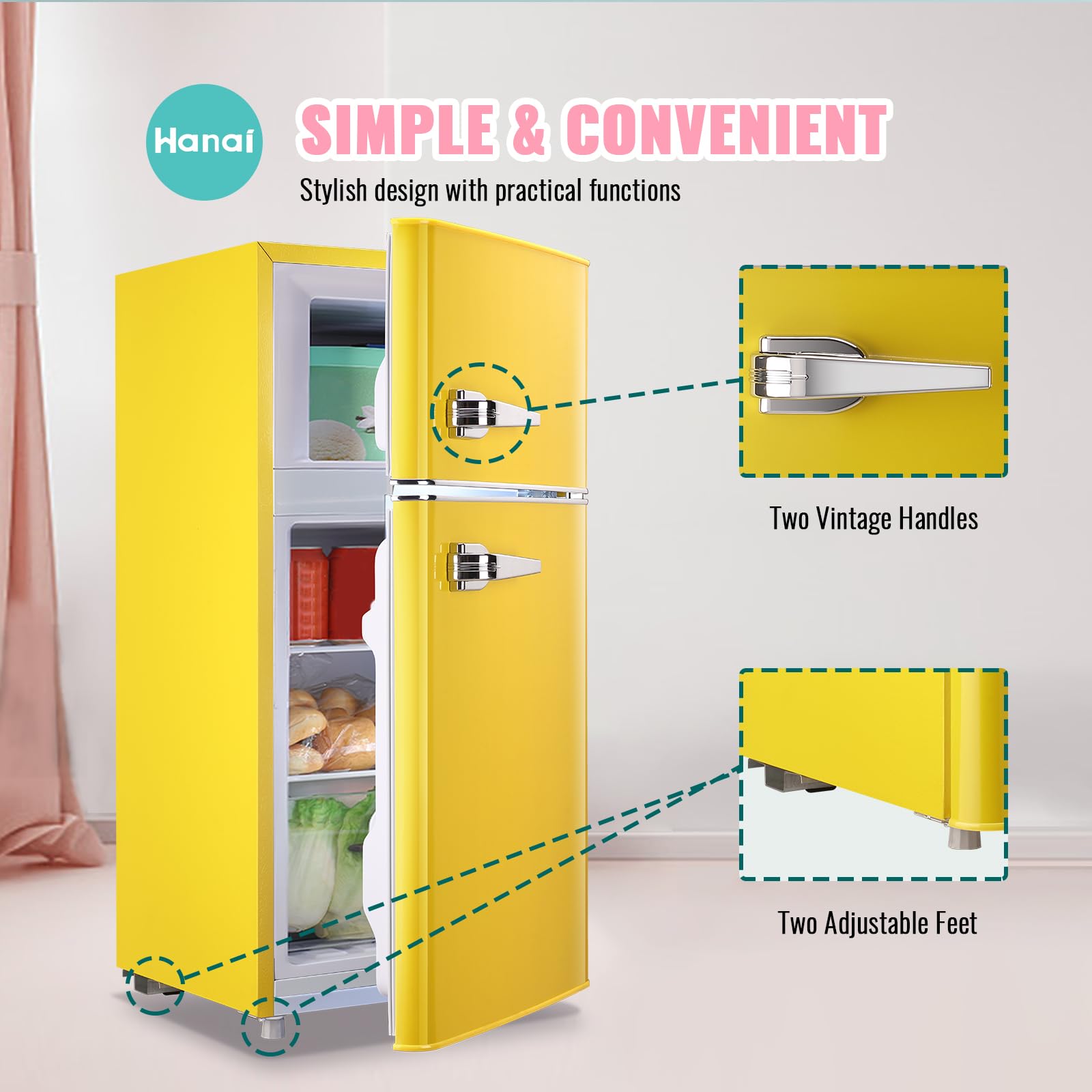 Amazon.com: WANAI 3.5 Cu.ft Small Refrigerators Retro Mini Fridge