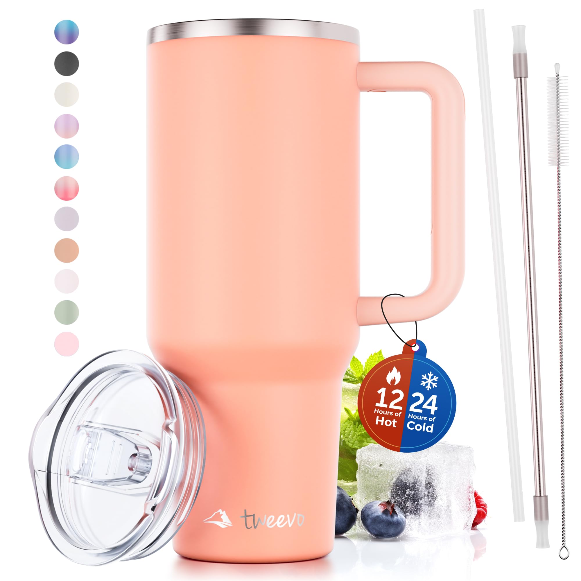 Amazon.com | 40 oz Tumbler With Handle and Straw Made of