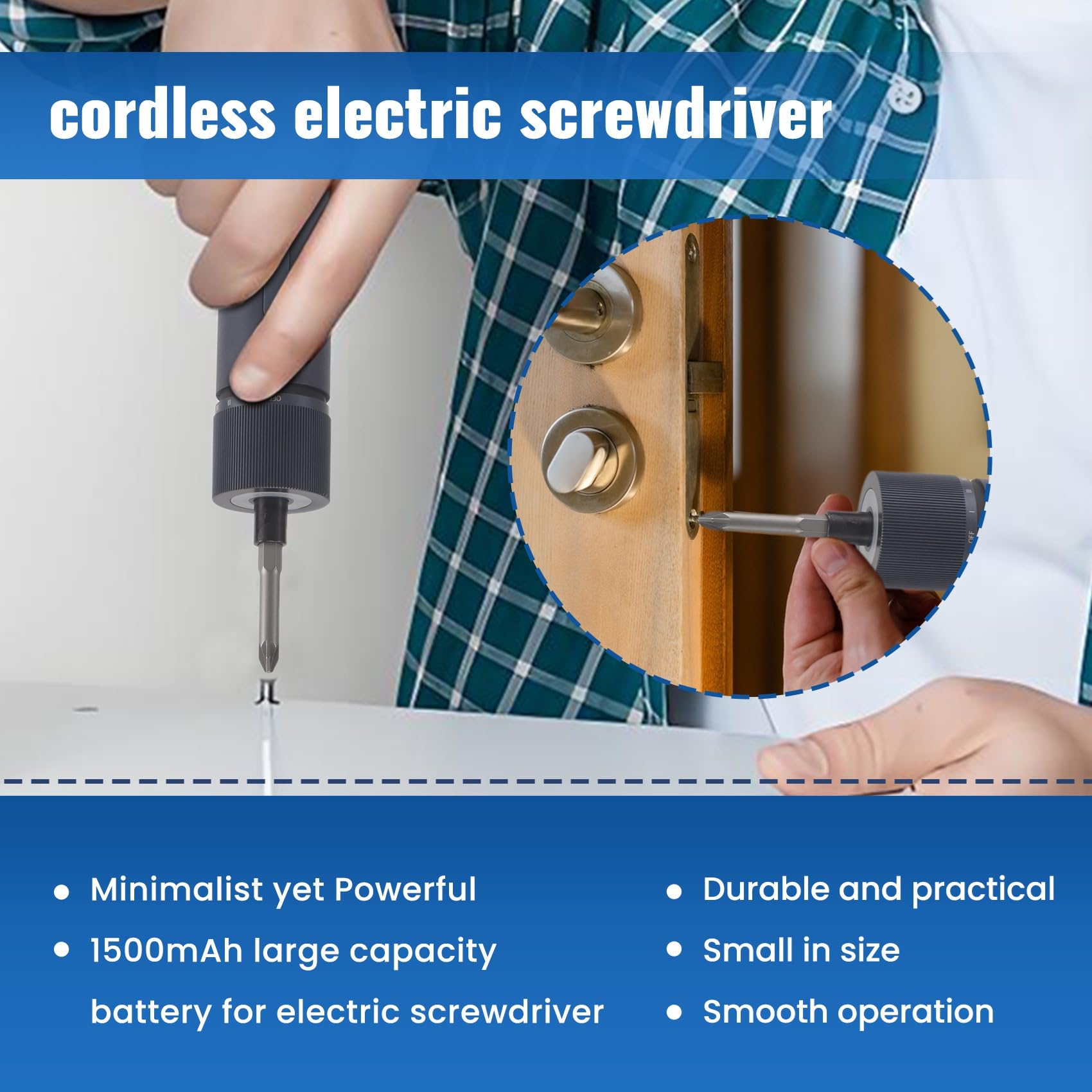 Zestaw wkrętaków elektrycznych, 12-częściowy zestaw bitów, wkrętak bez 3,6 V z akumulatorem USB, 3 ustawienia momentu obrotowego, 1500 MAh