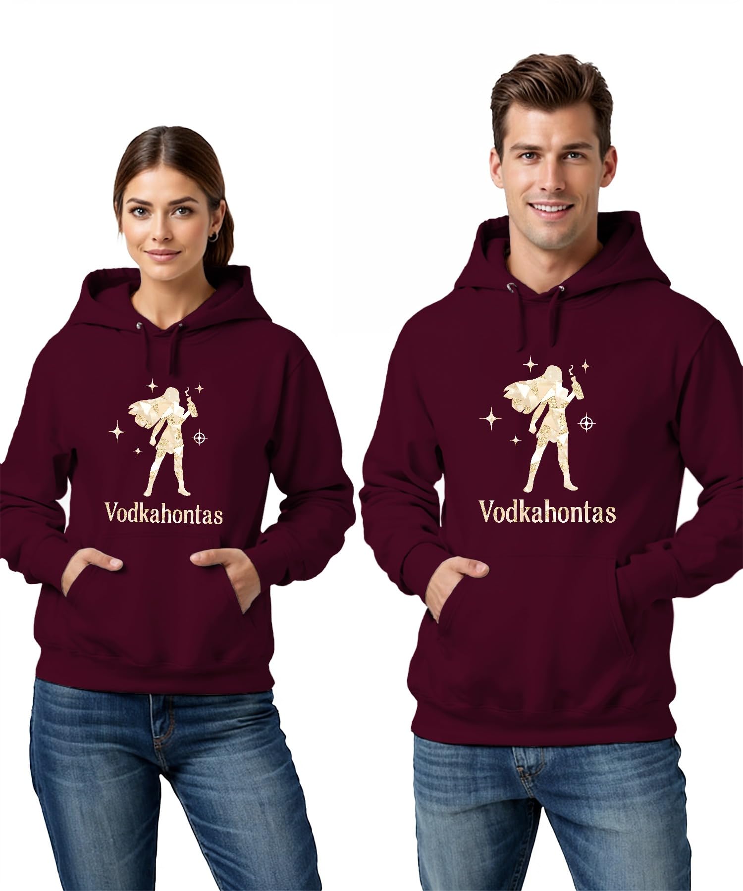 Vodkahontas Zabawny wieczór dziewczęcy JGA koktajl impreza z sentencją kobiety unisex bluza z kapturem bluza z kapturem