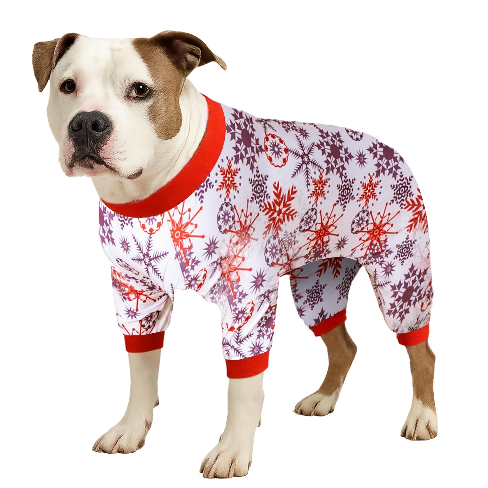 LovinPet Dog Clothes, Pitbull Costume, Scarlet Ice Crystals Print, Red, L
