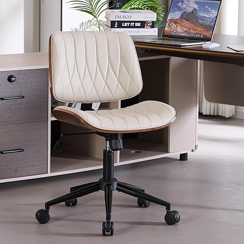 Silla de escritorio sin brazos, moderna silla de oficina sin brazos, silla de tocador, sillas de trabajo de computadora de piel sintética, sillas de