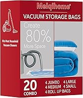 Vista 13 de Bolsas de almacenamiento al vacío 10 combo (5 jumbo/5 grandes), bolsas de embalaje de plástico, bolsas ahorradoras de espacio para ropa, almohadas