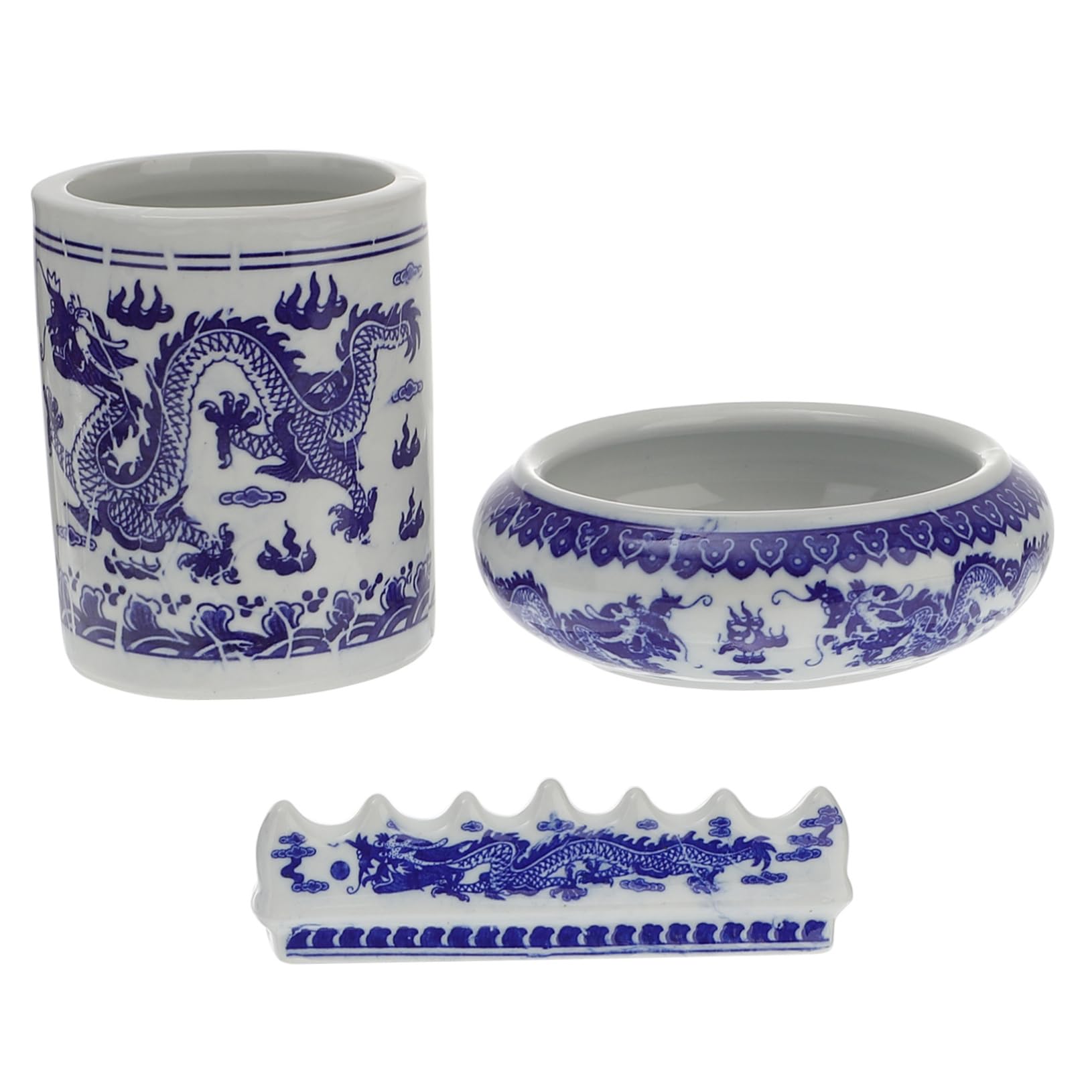 Support pinceaux design rétro chinois OSALADI en céramique stable et créatif