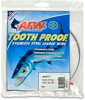Vista 38 de AFW Alambre Líder Duro de Una Hebra de Acero Inoxidable a Prueba de Dientes - Brillante y Camuflaje para Tiburón, Barracuda, Caballa Real, Wahoo
