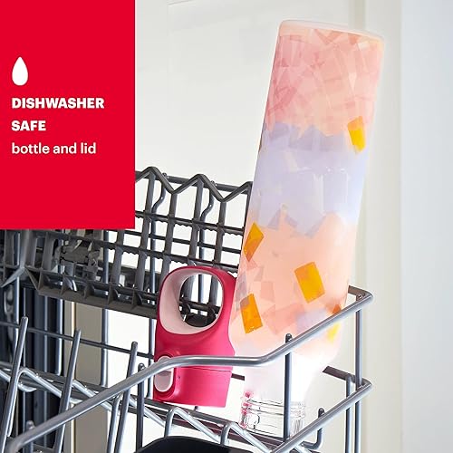 Miniatura 4 de Pyrex - Botella de agua de vidrio que cambia de color con revestimiento de silicona Capas llamativas, 17,5 onzas