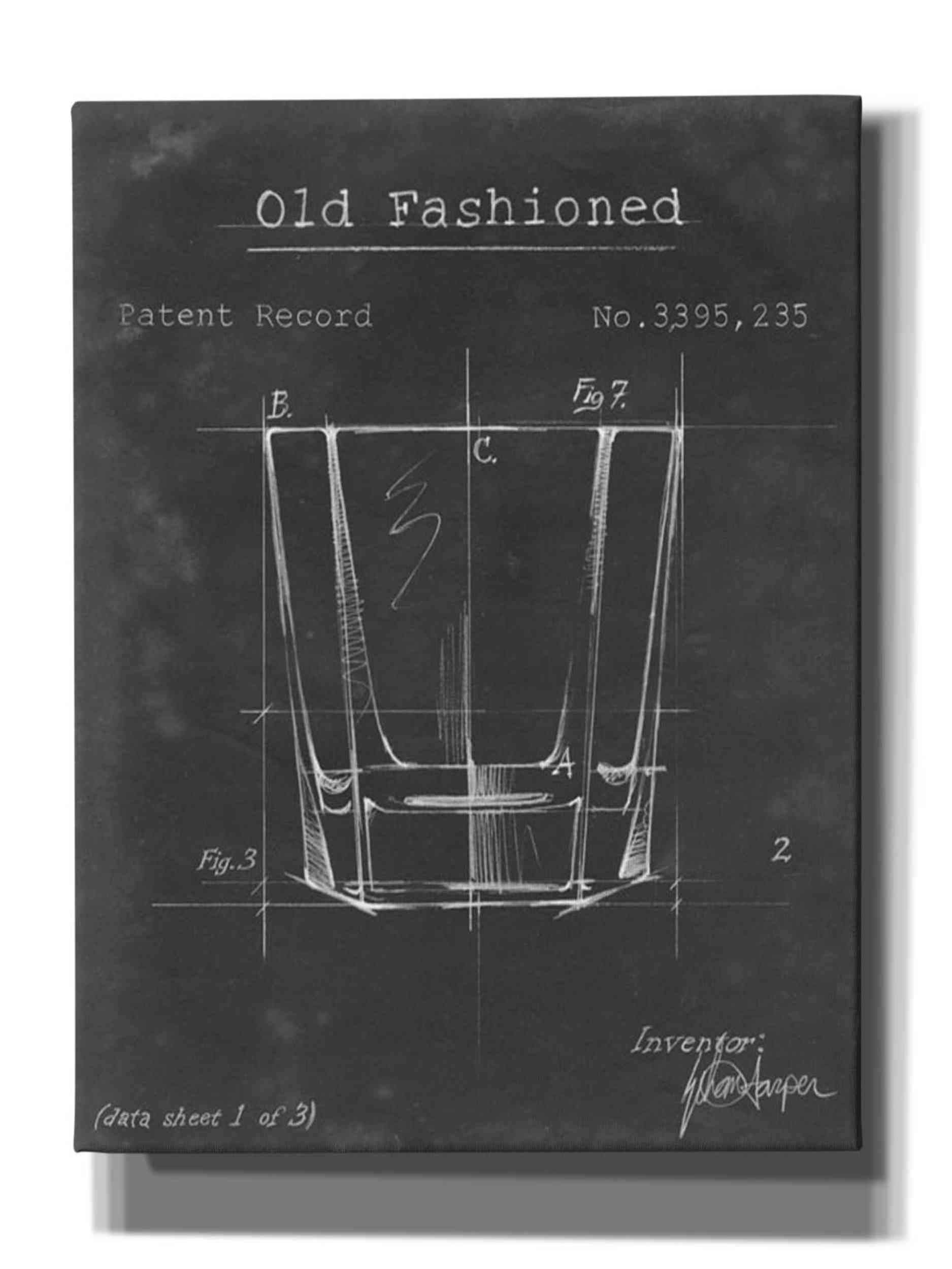 Epic Graffiti 'Barware Blueprint I' by Ethan Harper Canvas Wall Art, 20"x24"