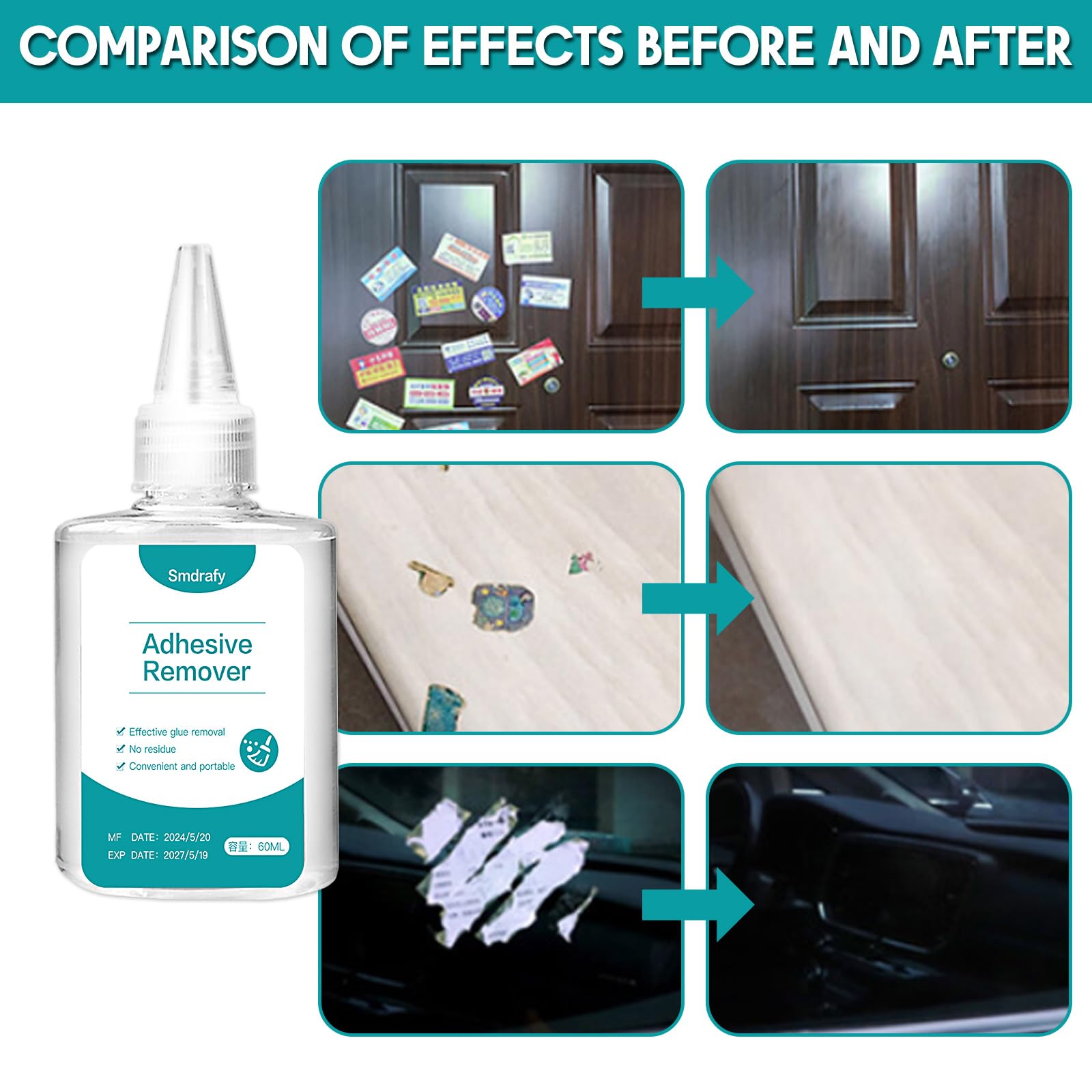 Dissolvant Colle Décapant Adhésif Enlève Étiquettes 60ML