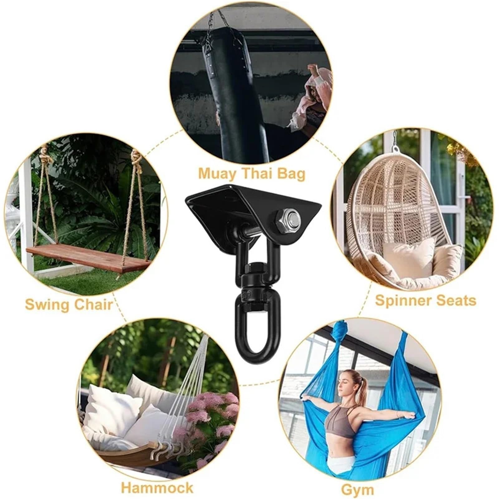 Kit for colgar hamacas con perchas oscilantes de acero inoxidable
