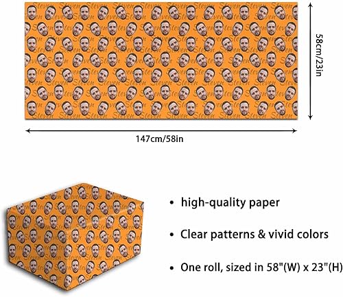 Miniatura 9 de M YESCUSTOM Papel de regalo con fotos personalizadas, papel de regalo para el Día de la Madre, Día del Padre, cumpleaños, Navidad (morado, rosa,