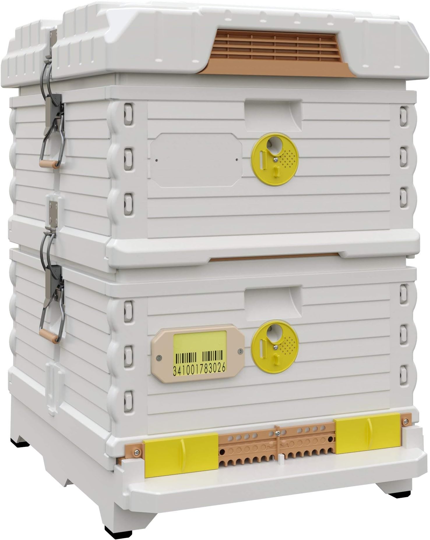 Apimaye 10 Frame Langstroth Insulated Bee Hive Set with Plastic Handy Frames (White Top)